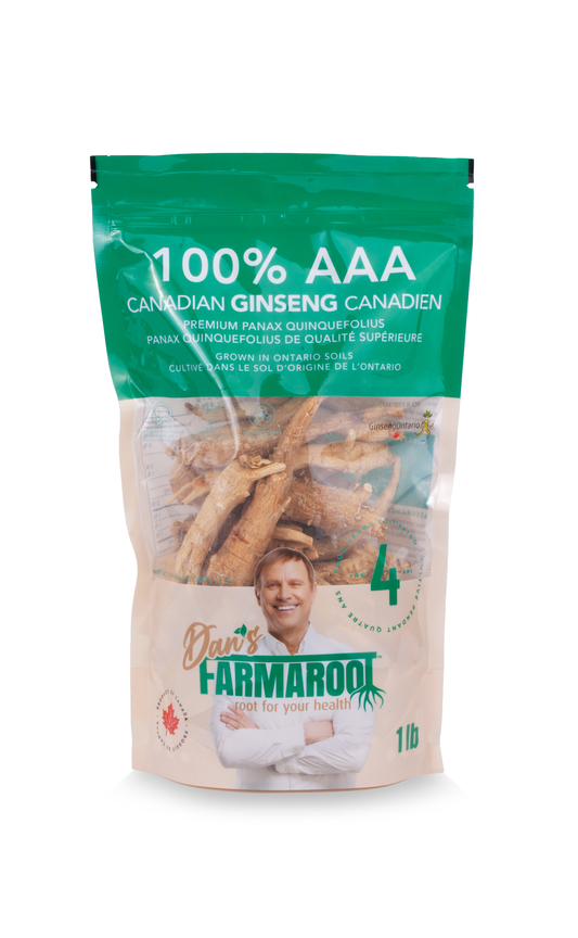 4-year 100% AAA Canadian Dried Ginseng Roots (1 lb bag)